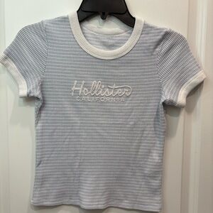 Hollister Blue and White T-Shirt